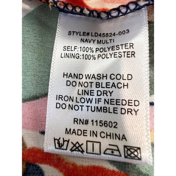 New LUSH Size S Strap open Criss Cross Tie Back Summer Dress Navy Floral Multi - Picture 11 of 11